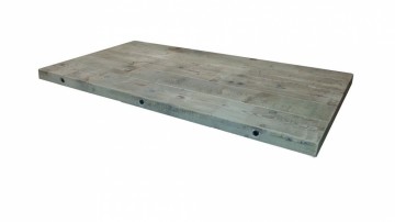 Tafelblad oud met sierbouten